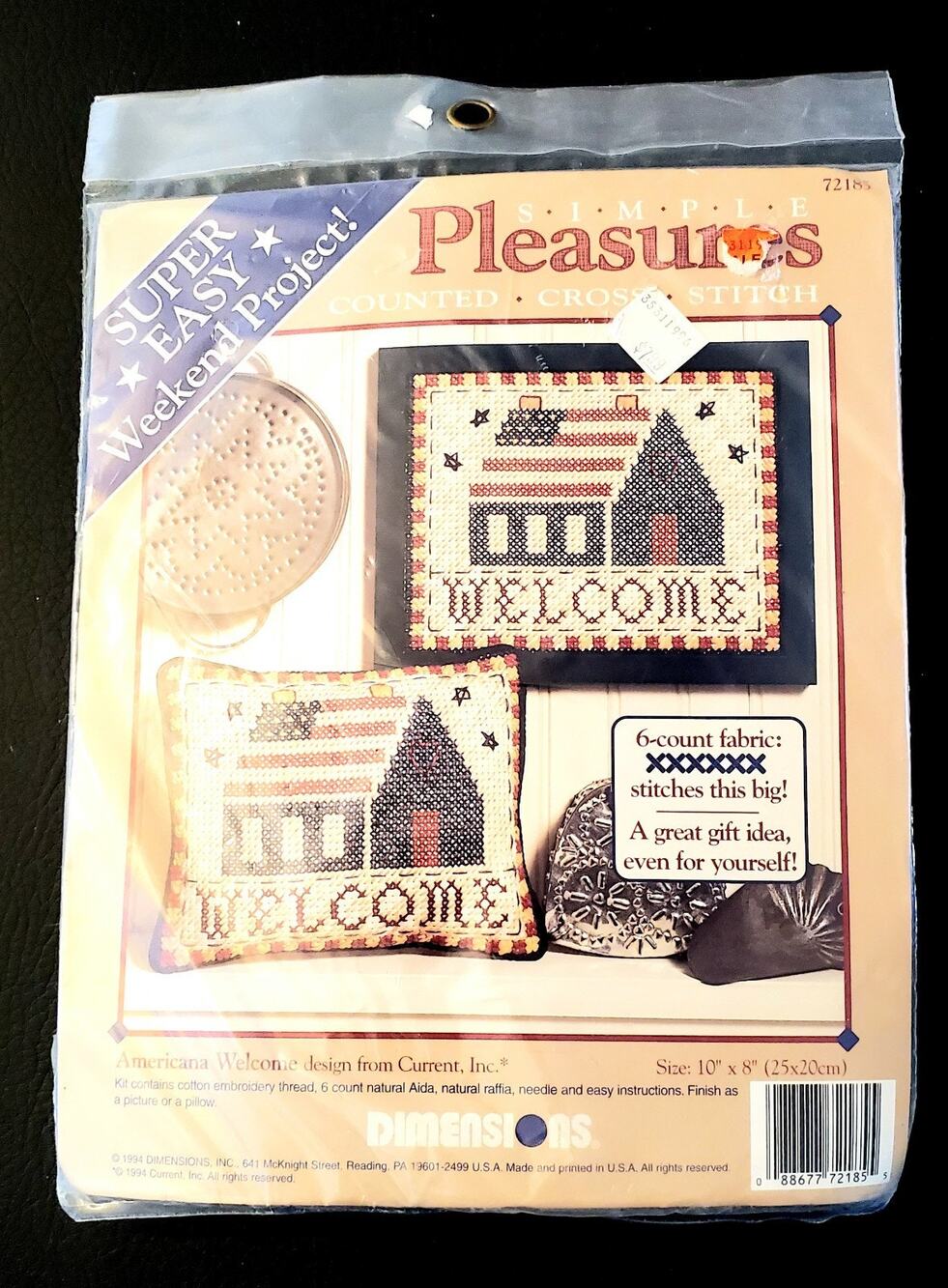 DIMENSIONS Counted Cross Stitch Kit SIMPLE PLEASURES AMERICANA WELCOME 10" x 8"
